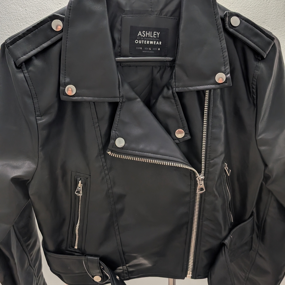 Windsor Black Leather Jacket with Silver Accents